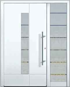 modern entry door with sidelites