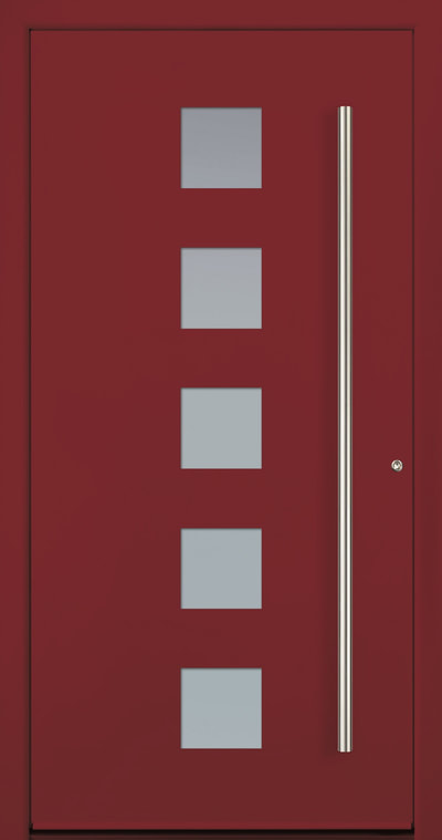 Modern red entry door